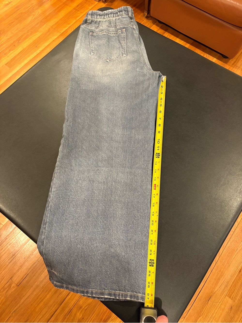 HALARA mid-rise denim print French Terry casual sweatpants Jean size Medium - Picture 4 of 10